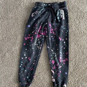 Justice Black and Pink Artistic Joggers